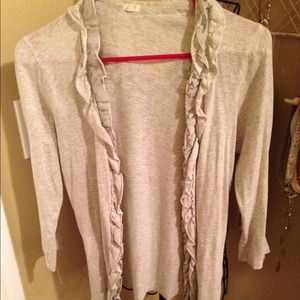 Ruffled trim cardigan