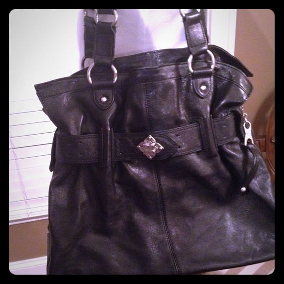 BcBG black leather purse.