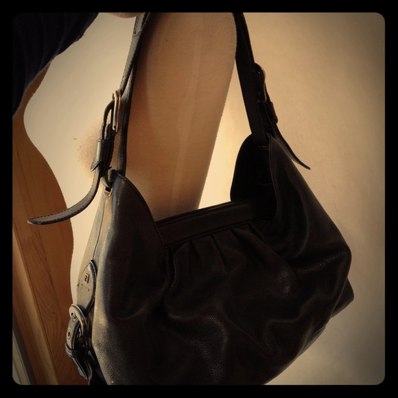 Fendi borsa black leather doctor shoulder bag