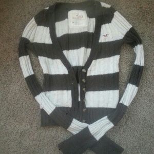 Hollister cardigan brown and offwhite