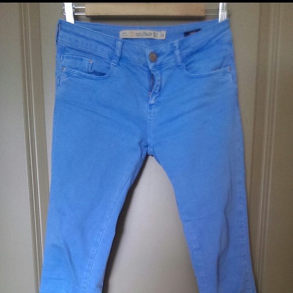 Zara skinny bright blue pants