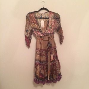 Gypsy styled plunge-line dress