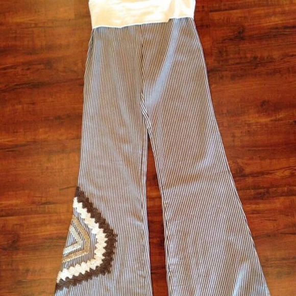 Judith March  Pants - Judith March Embroidered Pants