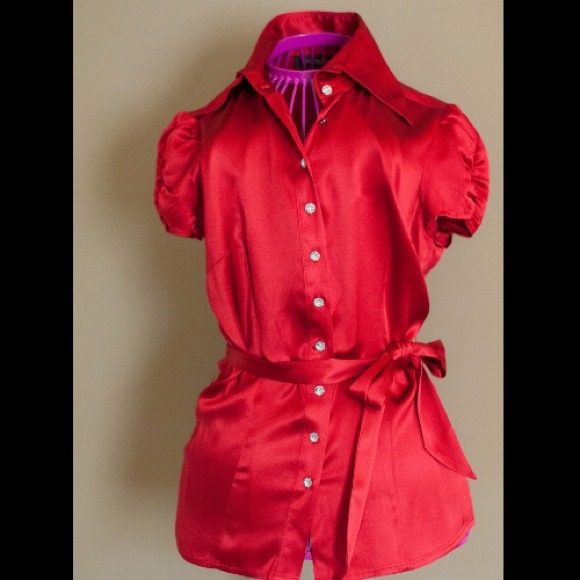 SOLD!!! Bebe red blouse
