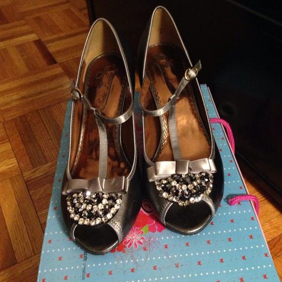 Poetic Licence Glamming Up t-strap peeptoe pumps