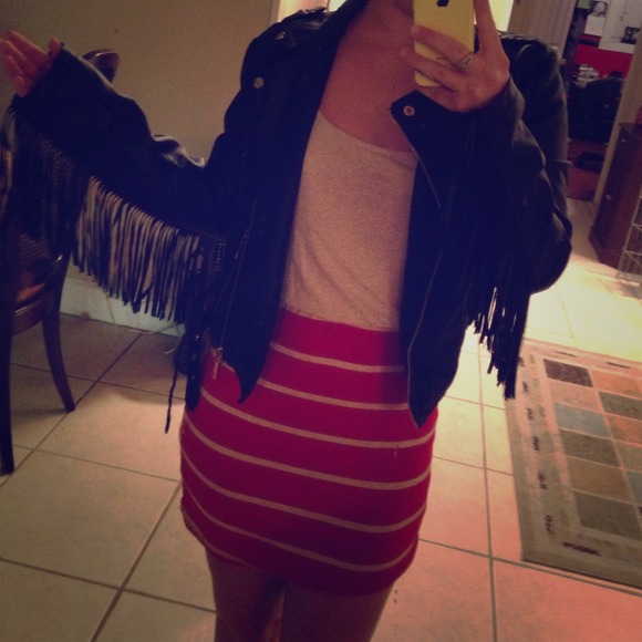 Biker styled leather jacket