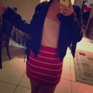 Biker styled leather jacket