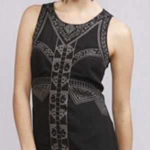 Black Tassel Embroidered Dress