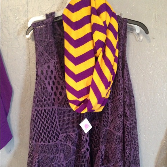 Purple and Yellow Infinity Scarf