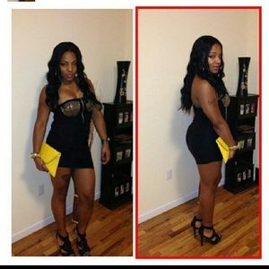 Silver Sequin and black dress