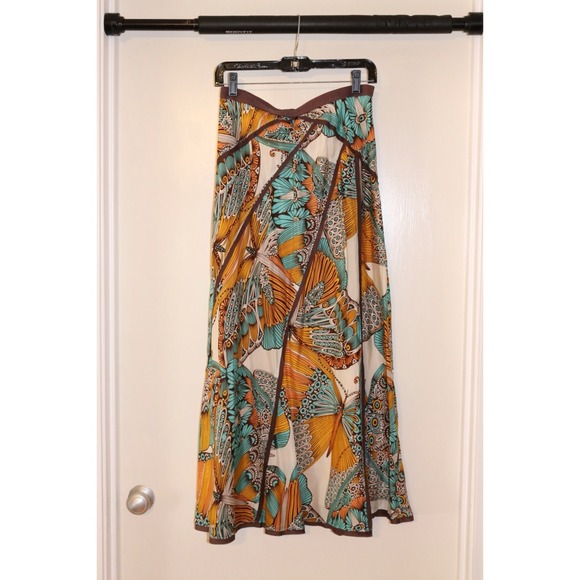 Anthropologie silk maxi skirt