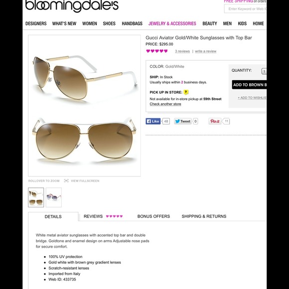 Gucci Aviator Sunglasses
