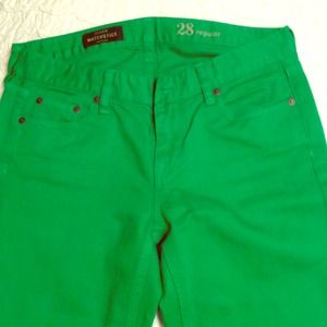 Green j crew matchstick jeans