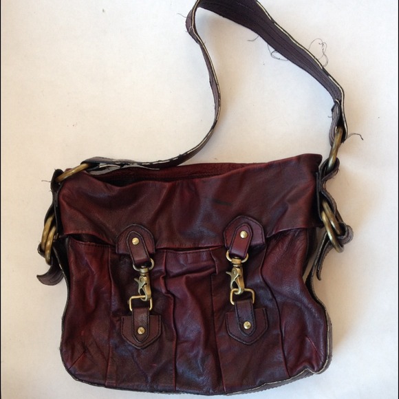 Top shop purple leather messenger bag purse