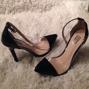 Black And clear heels