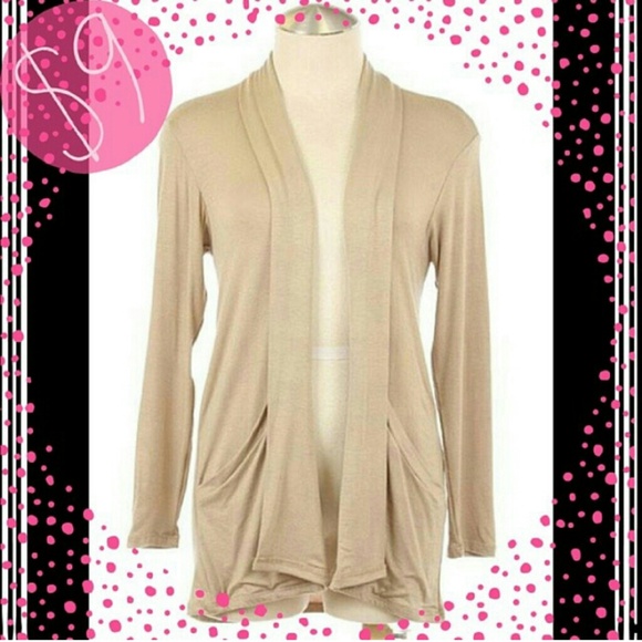 Taupe draped cardigan