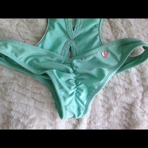 Swarovski teal gorgeous bathing suit - Picture 2 of 4