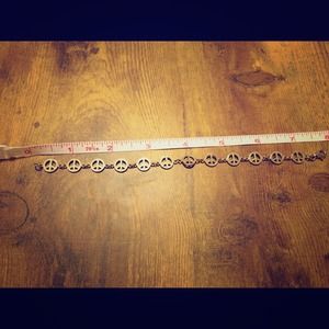 14K Gold Peace Sign Bracelet