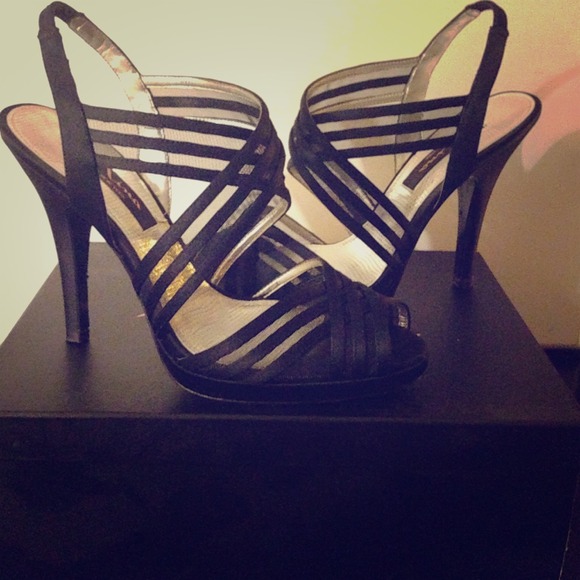 Strappy black heels