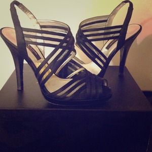 Strappy black heels