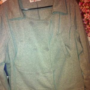 Grey buttoned Peacoat 3x plus size