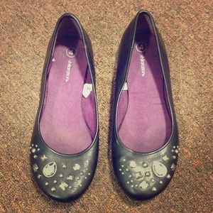 Studded Black Flats