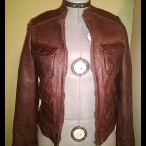 Boden Leather Jacket in Chocolate