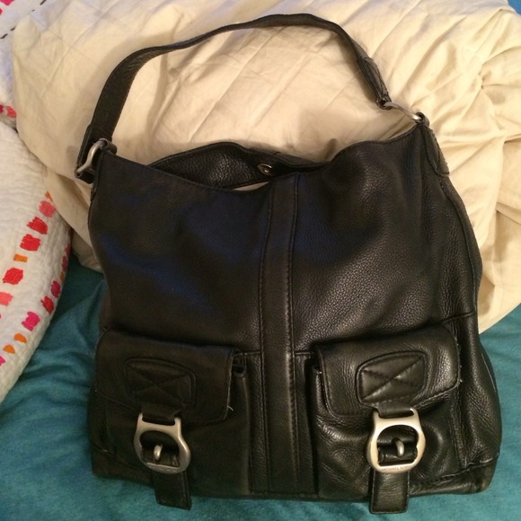 Michael Kors black leather shoulder bag
