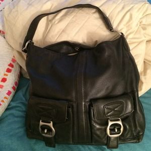 Michael Kors black leather shoulder bag