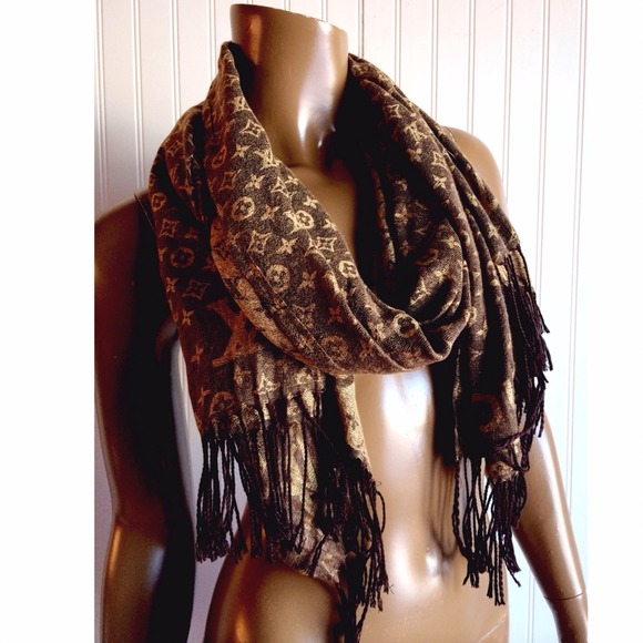Big LV-like Brown Scarf