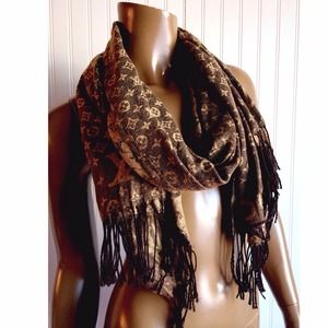 Big LV-like Brown Scarf