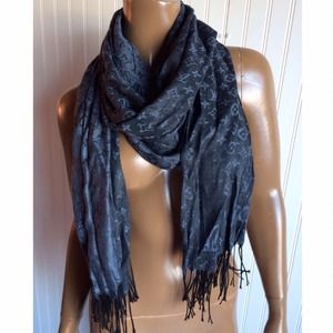 Big LV-like Blue Scarf