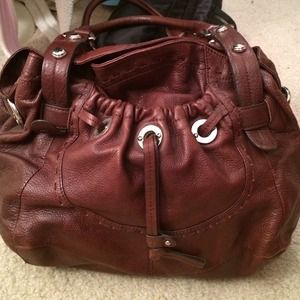 B. Makowsy shoulder bag in dark chestnut.