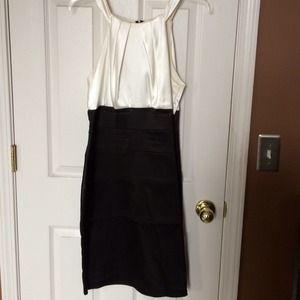 Contrast black and white dress