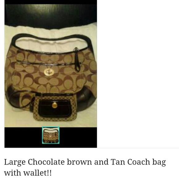 Large coach bag w/ wallet
