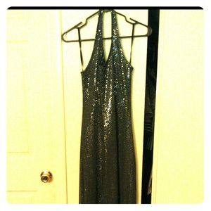 Long sparkly black dress