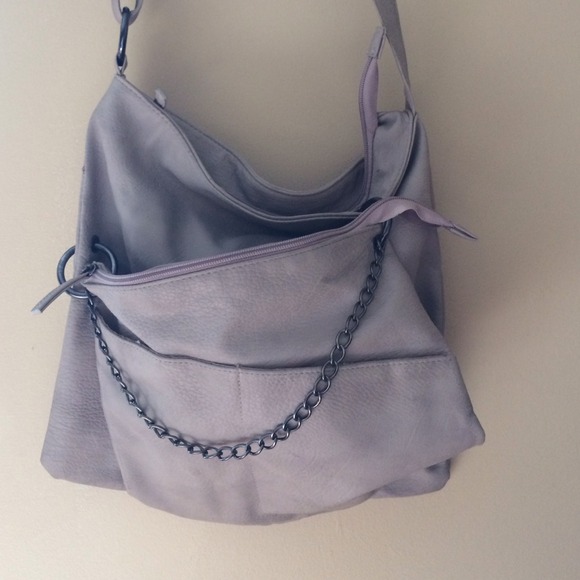 Taupe over the shoulder purse with chain