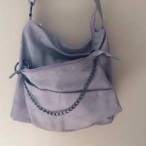 Taupe over the shoulder purse with chain