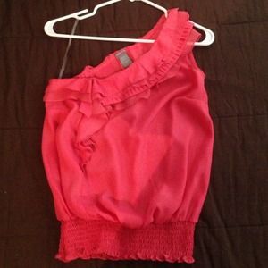 Charlotte Russe one shoulder ruffle top