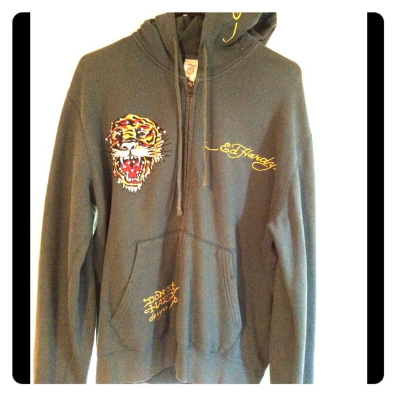 Don Ed Hardy Rhinestone Tiger Hoodie