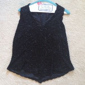 JKARA New York sleeveless beaded lack top XL