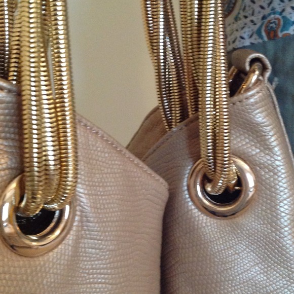 Deux Lux Very Large Gold Faux Leather Handbag