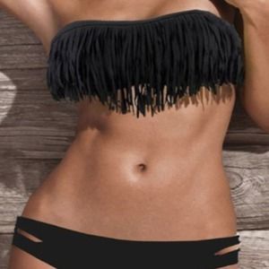 New Black Tassel Bikini