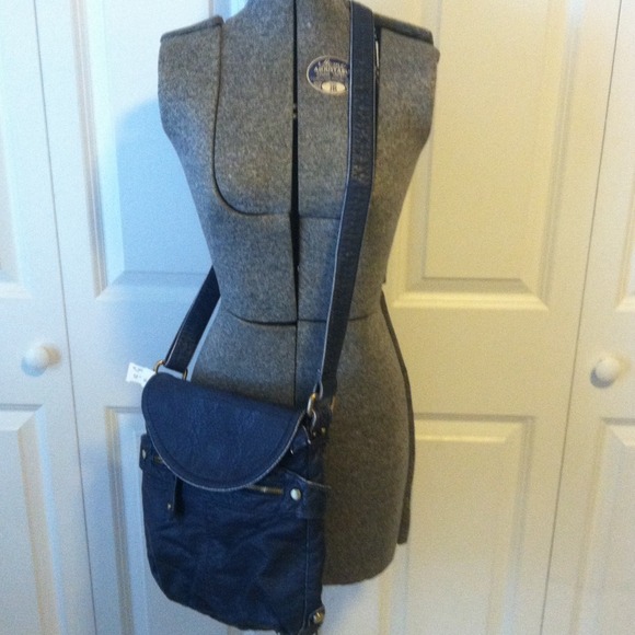 Handbags - Vegan leather navy blue bag NWT