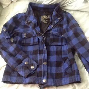 O'Neill purple/blue and black plaid jacket
