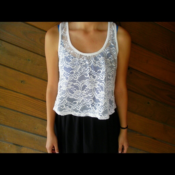 Sold! Forever 21 White Lace Crop Top.
