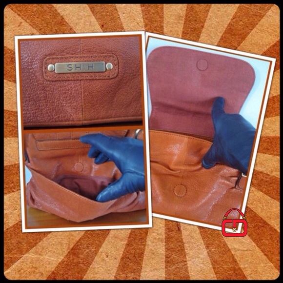 SHIH stephanie lin Brown leather shoulder tote New - Picture 3 of 4