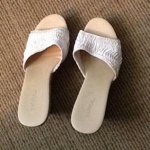 White Basketweave Wedge