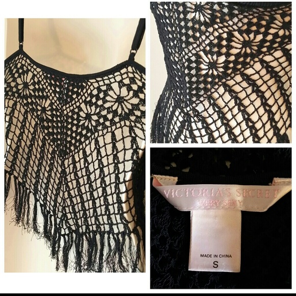 Victoria's Secret Very Sexy Black Crocheted Cami - Picture 3 of 3