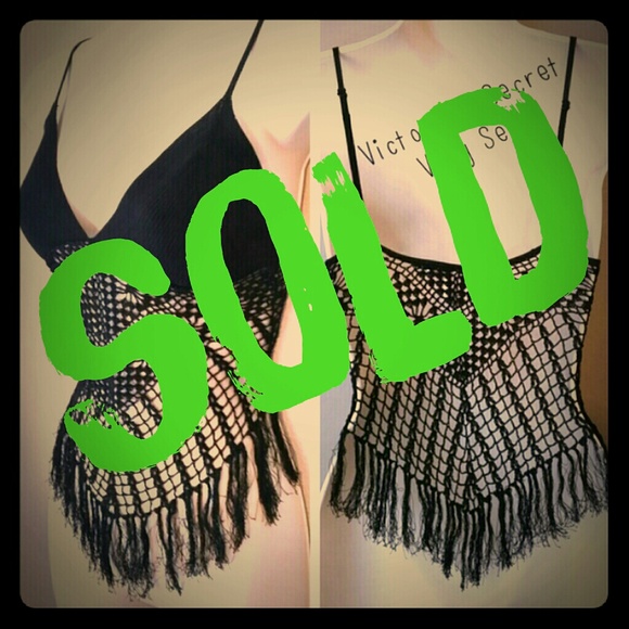Victoria's Secret Tops - Victoria's Secret Very Sexy Black Crocheted Cami